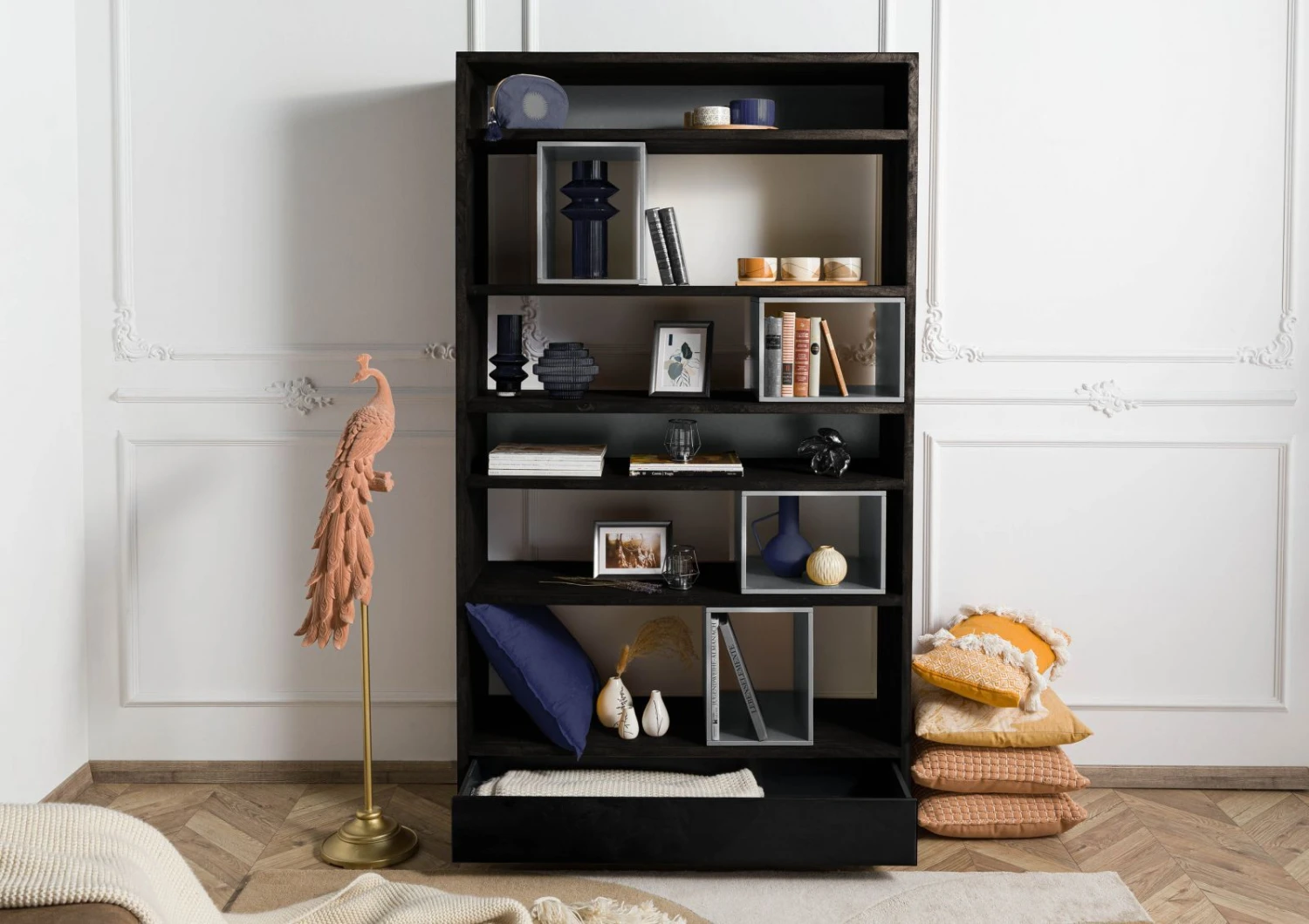 Paravento 111x40x193 Bois De Manguier Gris Huilé CHICAGO # 211 3 Paravento 111x40x193 Bois De Manguier Gris Huilé CHICAGO # 211 – Image 3