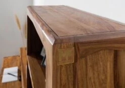 ANCONA #110 Etagère En Bois De Sheesham - Laqué / Marron 80x33x195 11 ANCONA #110 Etagère En Bois De Sheesham - Laqué / Marron 80x33x195 -Massivmoebel24 09 350 699 0010 03