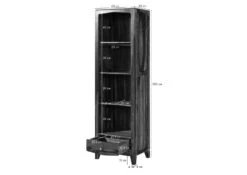 ANCONA #140 Etagère En Bois De Sheesham - Laqué / Marron 60x45x200 -Massivmoebel24 09 350 699 1040 08