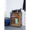 Petite Commode 55x34 Bois De Récupération Laqué Multicolore NATURE OF SPIRIT #100