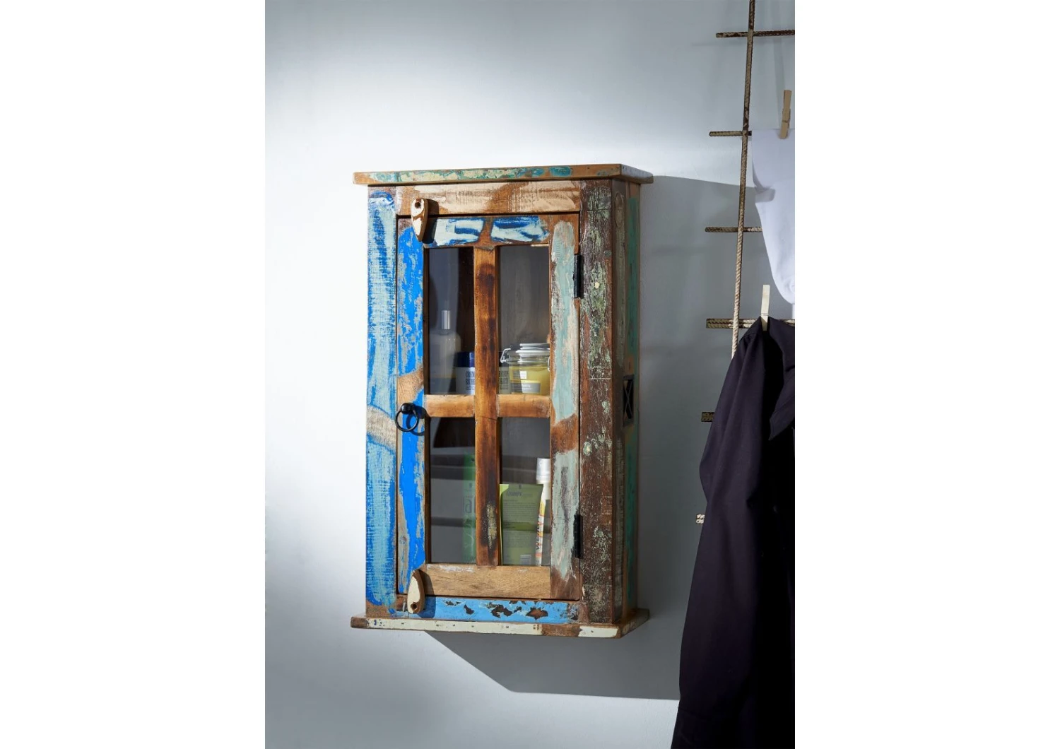 Vitrine à Suspendre 44x21 Bois De Récupération Laqué Multicolore NATURE OF SPIRIT #102 1 Vitrine à Suspendre 44x21 Bois De Récupération Laqué Multicolore NATURE OF SPIRIT #102