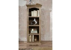 Étagère 56x45x145cm - Bois De Sheesham/Palissandre Huilé (Taupe) - LEEDS #14 -Massivmoebel24 09 350 750 0714 3