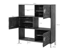 Étagère 130x40 Manguier Huilé Gris Taupe DIAMOND #119 -Massivmoebel24 09 350 760 0019 8 1