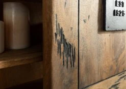 Étagère Murale 130x25 Manguier Laqué Bois Naturel RAILWAY #158 -Massivmoebel24 09 350 772 0058 6