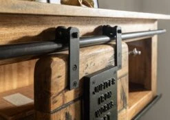 Étagère Murale 130x25 Manguier Laqué Bois Naturel RAILWAY #165 -Massivmoebel24 09 350 772 0065 7