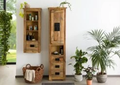 Étagère 50x35 Manguier Laqué Bois Naturel RAILWAY #179