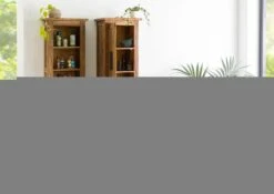 Étagère 50x35 Manguier Laqué Bois Naturel RAILWAY #179 -Massivmoebel24 09 350 772 0079 3