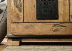 Étagère En Bois De Manguier Laqué Brun Clair RAILWAY #195 -Massivmoebel24 09 350 772 0095 04