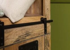 Étagère En Bois De Manguier Laqué Brun Clair RAILWAY #195 -Massivmoebel24 09 350 772 0095 05