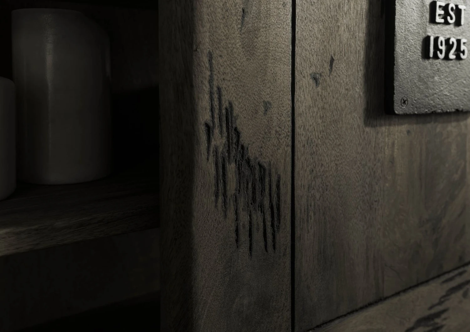 Étagère Murale 130x25 Manguier Laqué Gris RAILWAY #258 5 Étagère Murale 130x25 Manguier Laqué Gris RAILWAY #258 – Image 5