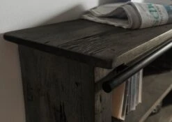 Étagère Murale 130x25 Manguier Laqué Gris RAILWAY #258 14 Étagère Murale 130x25 Manguier Laqué Gris RAILWAY #258 -Massivmoebel24 09 350 772 1058 6