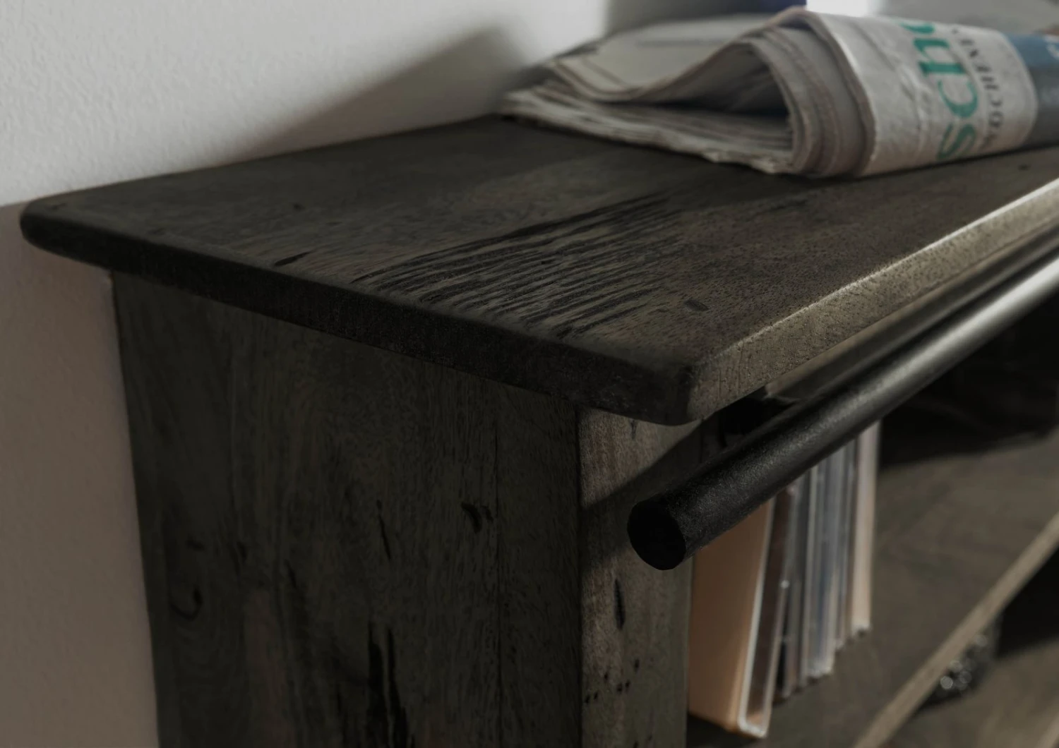 Étagère Murale 130x25 Manguier Laqué Gris RAILWAY #258 6 Étagère Murale 130x25 Manguier Laqué Gris RAILWAY #258 – Image 6