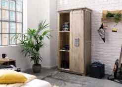 Armoire 100x50 Manguier Laqué Blanchi RAILWAY #315