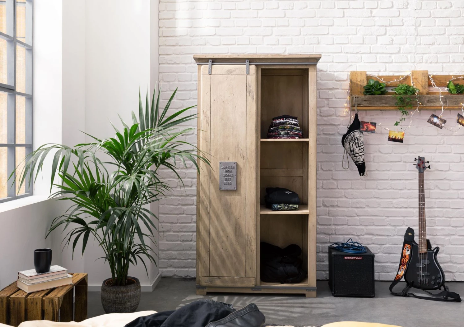 Armoire 100x50 Manguier Laqué Blanchi RAILWAY #315 4 Armoire 100x50 Manguier Laqué Blanchi RAILWAY #315 – Image 4