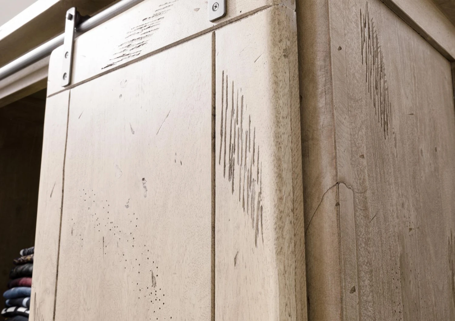 Armoire 100x50 Manguier Laqué Blanchi RAILWAY #315 6 Armoire 100x50 Manguier Laqué Blanchi RAILWAY #315 – Image 6