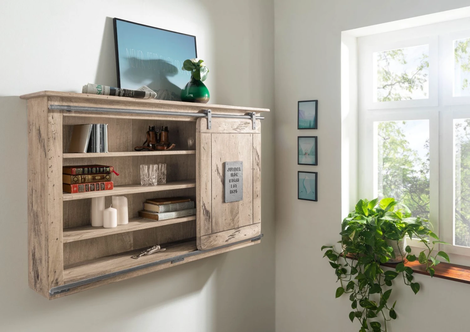 Étagère Murale 130x25 Manguier Laqué Whitewash RAILWAY #358 1 Étagère Murale 130x25 Manguier Laqué Whitewash RAILWAY #358