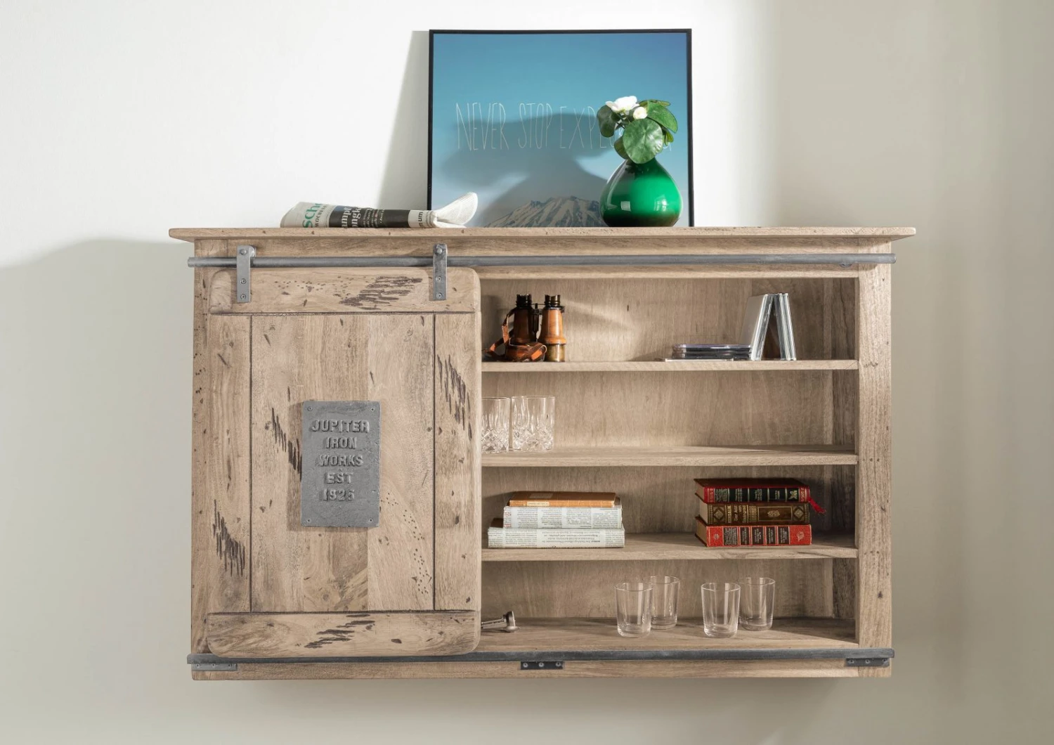 Étagère Murale 130x25 Manguier Laqué Whitewash RAILWAY #358 2 Étagère Murale 130x25 Manguier Laqué Whitewash RAILWAY #358 – Image 2