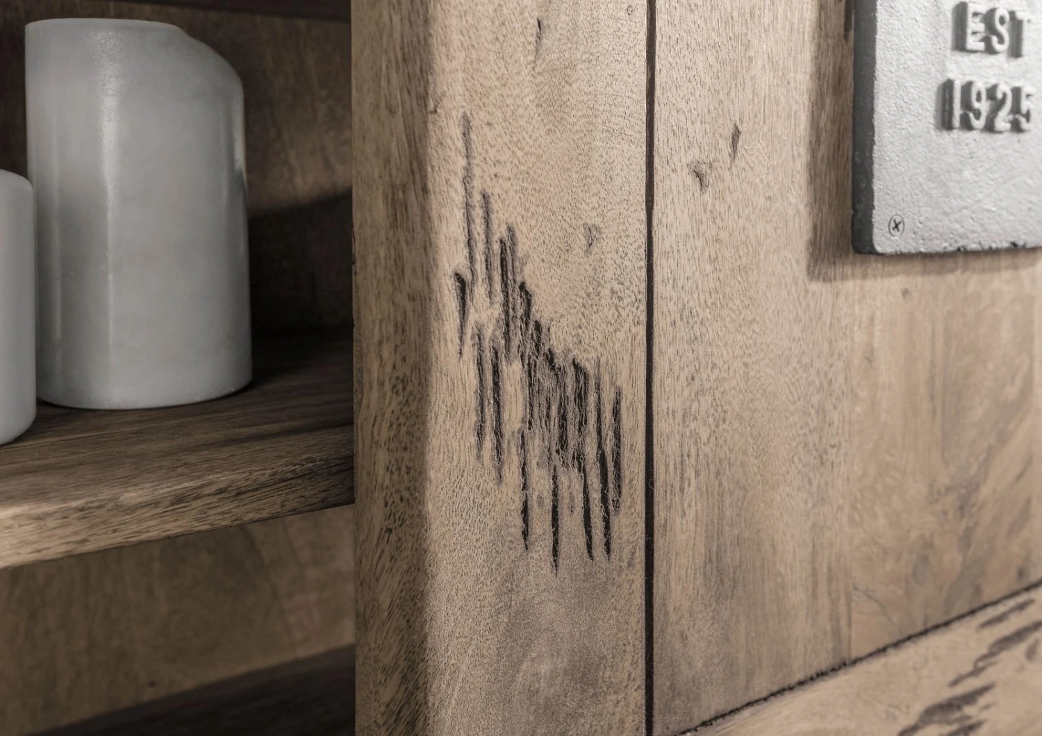 Étagère Murale 130x25 Manguier Laqué Whitewash RAILWAY #358 5 Étagère Murale 130x25 Manguier Laqué Whitewash RAILWAY #358 – Image 5