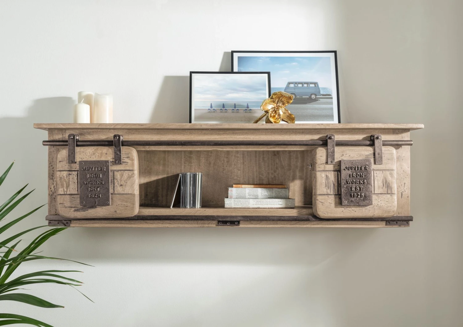 Étagère Murale 130x25 Manguier Laqué Whitewash RAILWAY #365 3 Étagère Murale 130x25 Manguier Laqué Whitewash RAILWAY #365 – Image 3