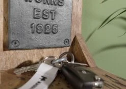 Étagère Murale En Bois De Manguier 16x16x20, Vernis Beige, RAILWAY #388 -Massivmoebel24 09 350 772 2088 06