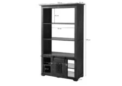 Étagère En Bois De Manguier Laqué Brun Clair RAILWAY #195 -Massivmoebel24 09 350 772 2095 08