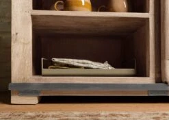 Étagère En Bois De Manguier 100x45x175, Vernis Beige, RAILWAY #396 -Massivmoebel24 09 350 772 2096 05