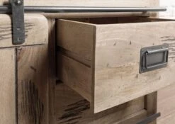 Étagère En Bois De Manguier 100x45x175, Vernis Beige, RAILWAY #396 -Massivmoebel24 09 350 772 2096 06