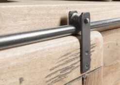 Étagère En Bois De Manguier 100x45x175, Vernis Beige, RAILWAY #396 -Massivmoebel24 09 350 772 2096 07