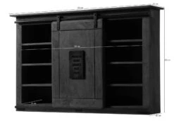 Étagère Murale 130x25 Manguier Laqué Bois Naturel RAILWAY #158 -Massivmoebel24 09 350 772 3058 08