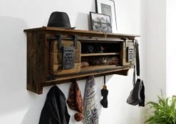 Porte Manteau Mural En Bois D' Acacia Huilé RAILWAY #459