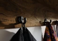 Porte Manteau Mural En Bois D' Acacia Huilé RAILWAY #459 13 Porte Manteau Mural En Bois D' Acacia Huilé RAILWAY #459 -Massivmoebel24 09 350 772 3059 04