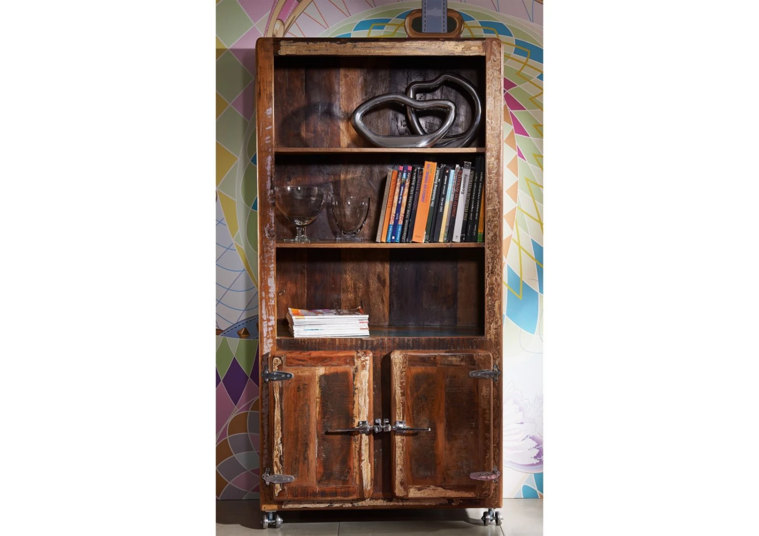 Étagère 90x35 Bois De Récupération Laqué Multicolore FREEZY #33 3 Étagère 90x35 Bois De Récupération Laqué Multicolore FREEZY #33 – Image 3