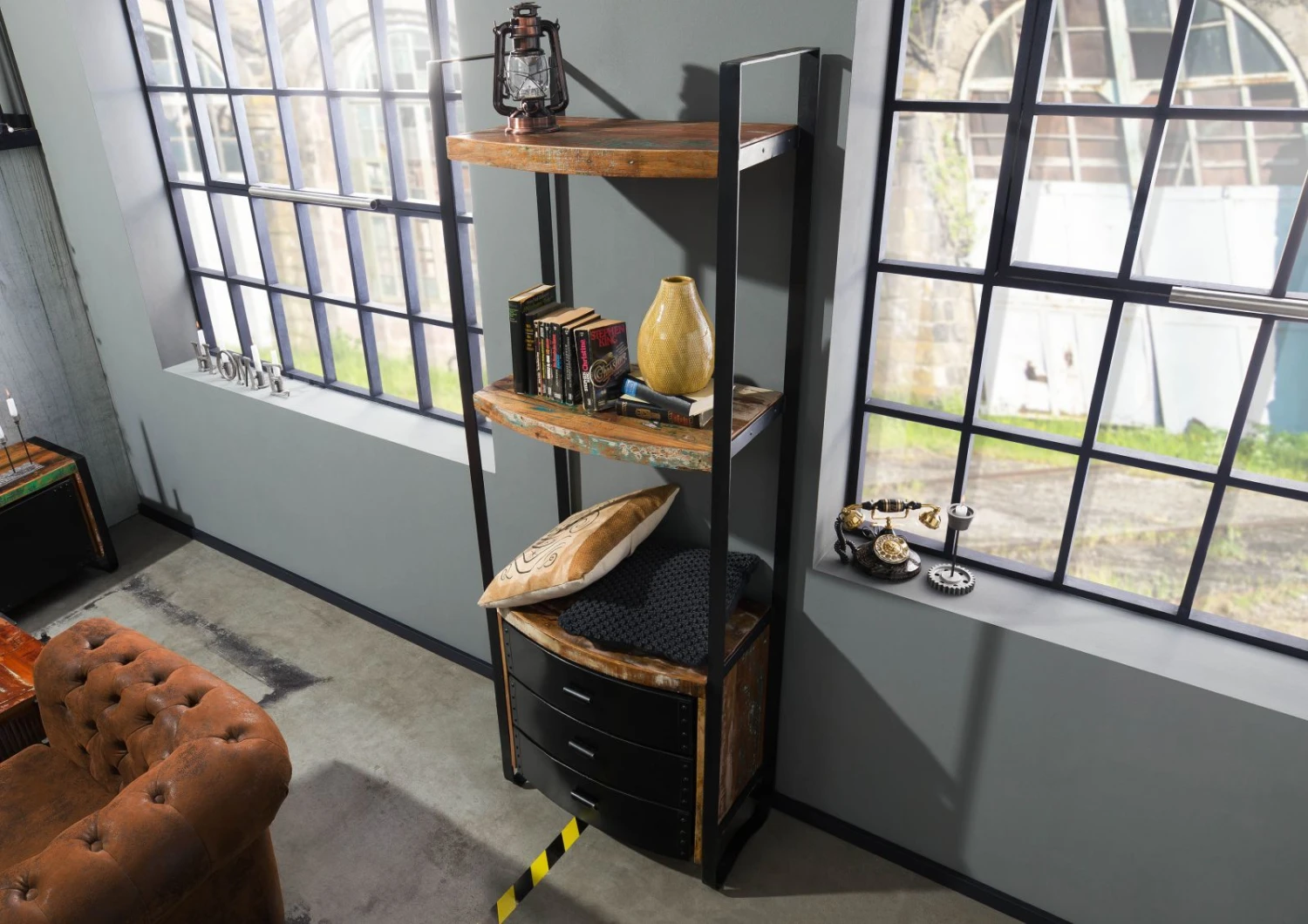 Étagère 70x40 Bois De Récupération Laqué Multicolore INDUSTRIAL #10 2 Étagère 70x40 Bois De Récupération Laqué Multicolore INDUSTRIAL #10 – Image 2