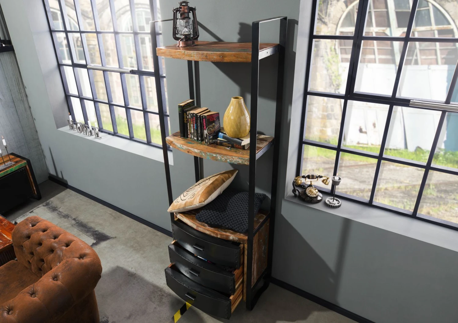 Étagère 70x40 Bois De Récupération Laqué Multicolore INDUSTRIAL #10 4 Étagère 70x40 Bois De Récupération Laqué Multicolore INDUSTRIAL #10 – Image 4