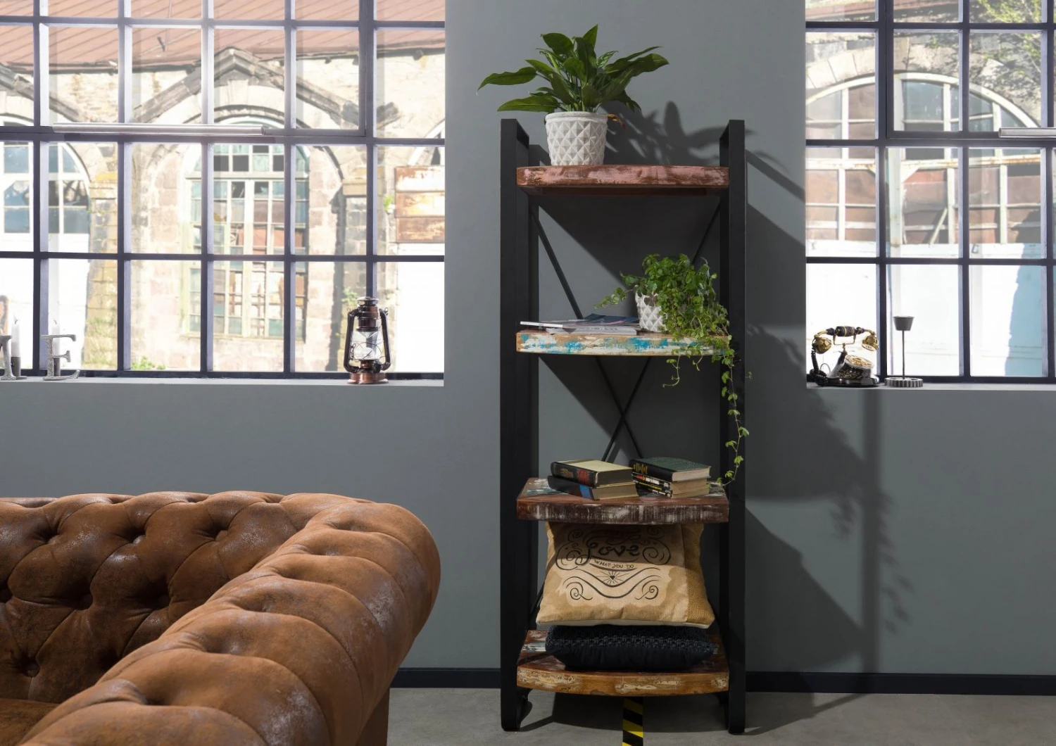 Étagère 60x35 Bois De Récupération Laqué Multicolore INDUSTRIAL #45 3 Étagère 60x35 Bois De Récupération Laqué Multicolore INDUSTRIAL #45 – Image 3