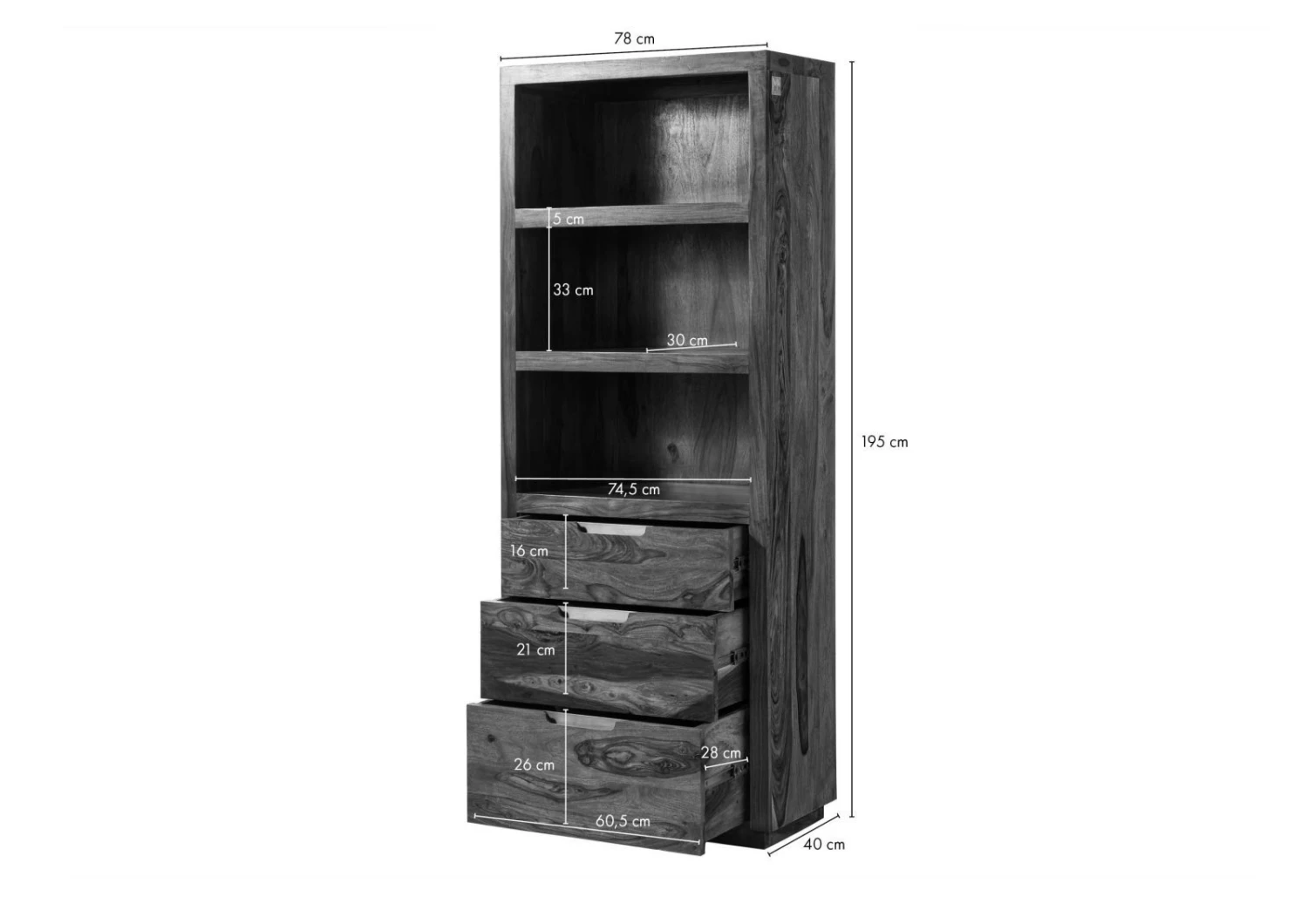 Étagère 78x40 Palissandre Laqué Noisette DUKE #115 6 Étagère 78x40 Palissandre Laqué Noisette DUKE #115 – Image 6