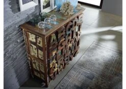 Commode 90x40 Bois De Récupération Laqué Multicolore NATURE OF SPIRIT #70 -Massivmoebel24 09 350 817 0001 4