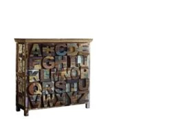 Commode 90x40 Bois De Récupération Laqué Multicolore NATURE OF SPIRIT #70 -Massivmoebel24 09 350 817 0001 9