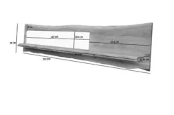 Étagère Murale 191x22 Acacia Laqué Bois Naturel Miroir Inclu PURE ACACIA #104 -Massivmoebel24 09 350 886 0104 8