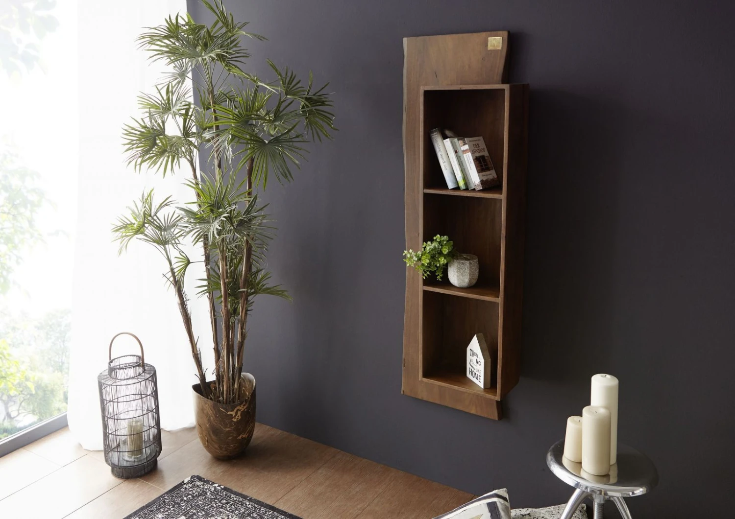 Étagère Murale 50x22 Acacia Laqué Brun PURE ACACIA #201 1 Étagère Murale 50x22 Acacia Laqué Brun PURE ACACIA #201