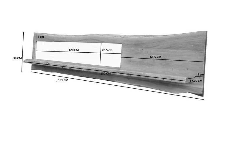 Étagère Murale 191x22 Acacia Laqué Brun Miroir Inclu PURE ACACIA #204 6 Étagère Murale 191x22 Acacia Laqué Brun Miroir Inclu PURE ACACIA #204 – Image 6