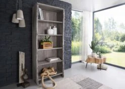 Étagère 81x45 Acacia Laqué Gris Taupe PURE ACACIA #408