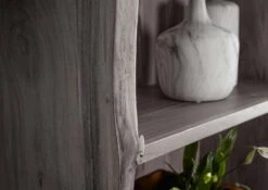 Étagère 81x45 Acacia Laqué Gris Taupe PURE ACACIA #408 -Massivmoebel24 09 350 886 4008 5