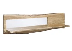 Étagère Murale 165x22 Acacia Laqué Bois Naturel Miroir Inclu PURE ACACIA #706 -Massivmoebel24 09 350 886 7006 9