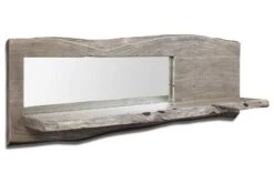 Étagère Murale 121x22 Acacia Laqué Gris Taupe PURE ACACIA #905 -Massivmoebel24 09 350 886 9005 9