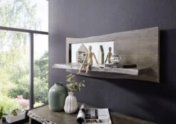 Étagère Murale 101x22 Acacia Laqué Gris Taupe PURE ACACIA #907