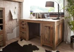 Bureau 150x75 Palissandre Huilé Gris Taupe NATURE GREY #70