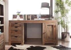 Bureau 150x75 Palissandre Huilé Gris Taupe NATURE GREY #70 10 Bureau 150x75 Palissandre Huilé Gris Taupe NATURE GREY #70 -Massivmoebel24 09 360 550 0070 3