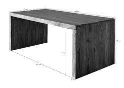 Bureau 148x75 Palissandre Huilé Gris Taupe NATURE GREY #710 -Massivmoebel24 09 360 550 1040 08