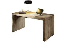 Bureau 148x75 Palissandre Huilé Gris Taupe NATURE GREY #710 -Massivmoebel24 09 360 550 1040 9